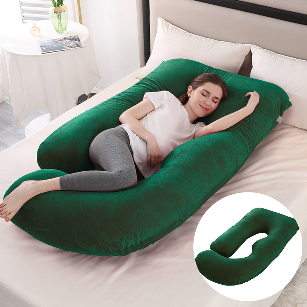 Ergonomic J-Shaped Maternity Pillow for Side Sleeping