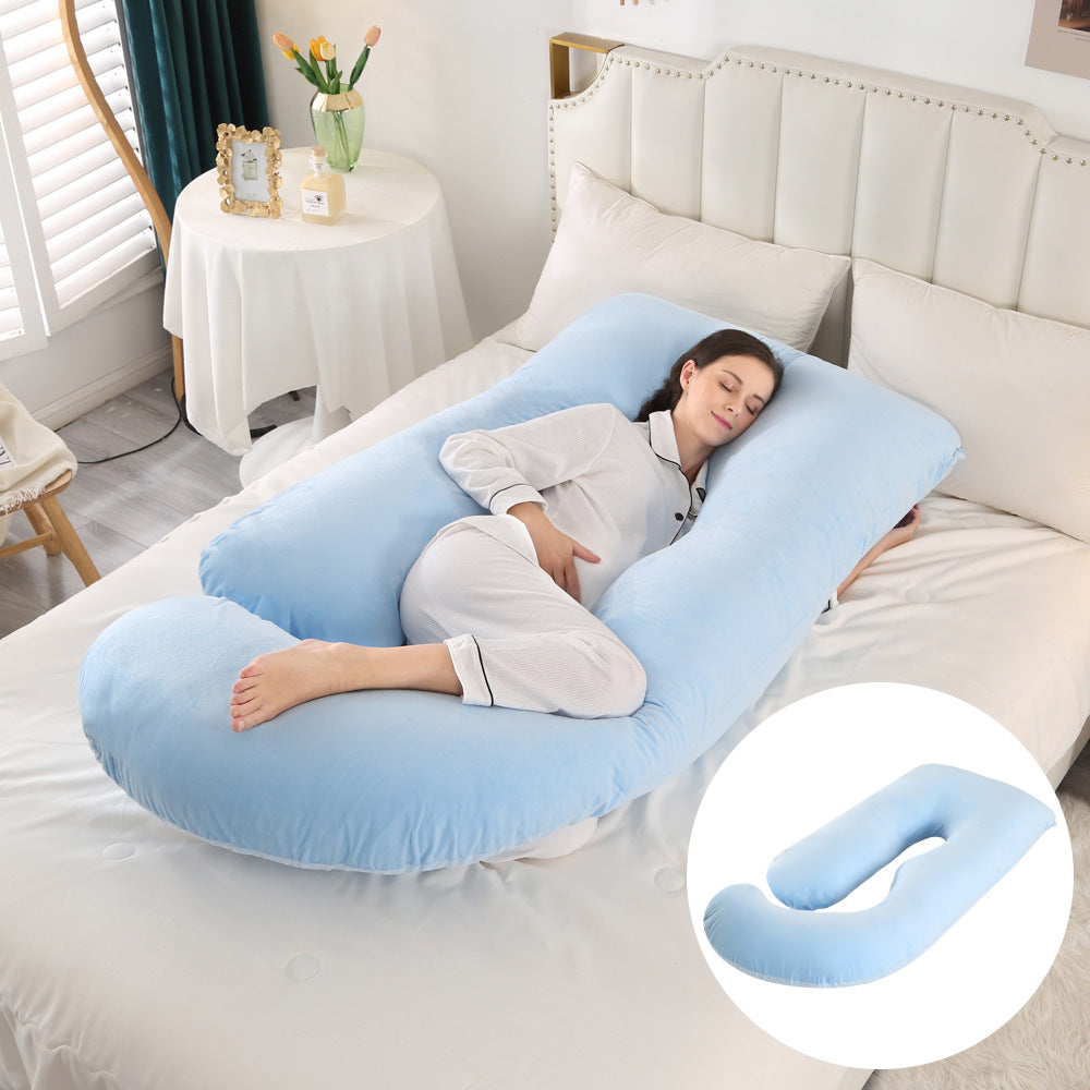 Ergonomic J-Shaped Maternity Pillow for Side Sleeping