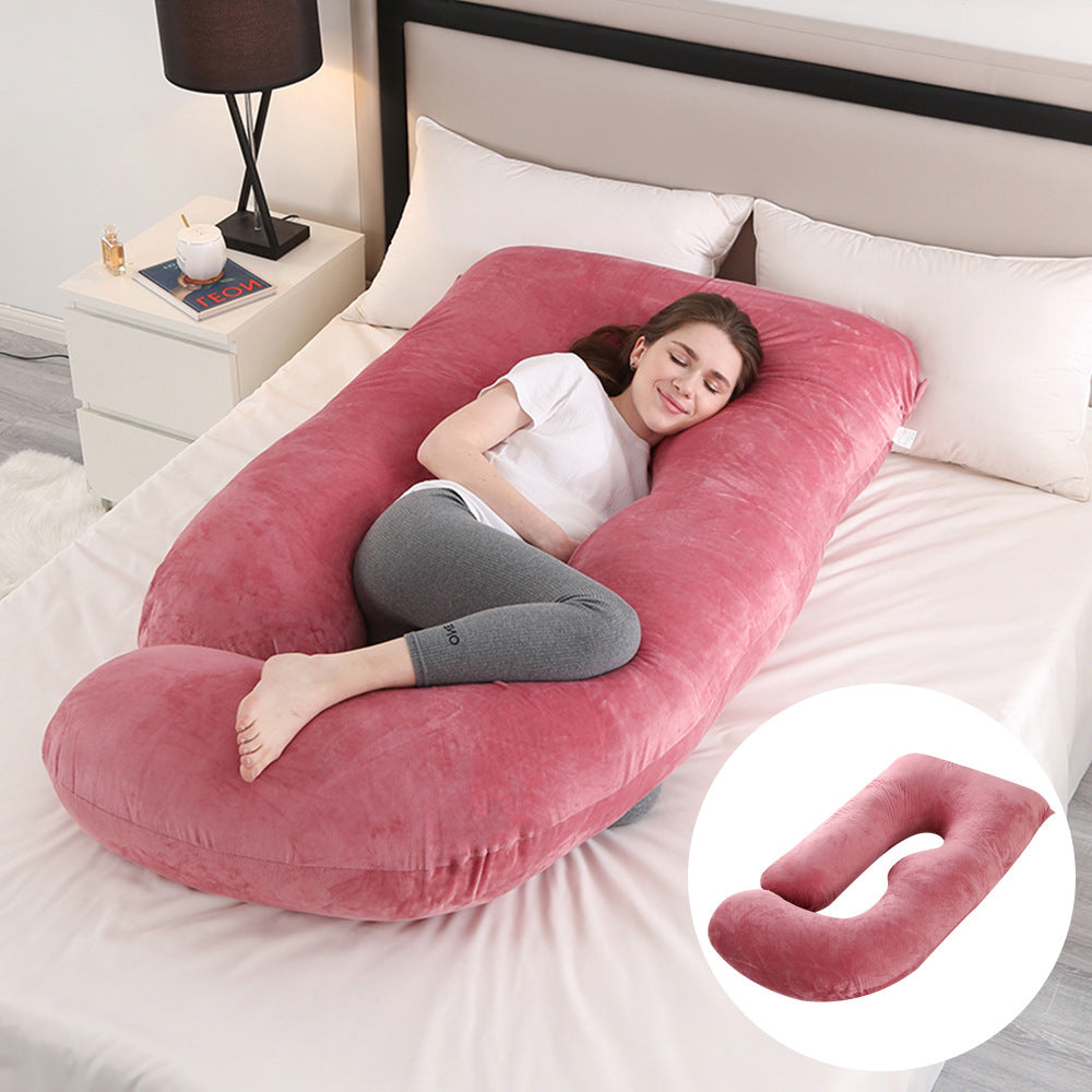 Ergonomic J-Shaped Maternity Pillow for Side Sleeping