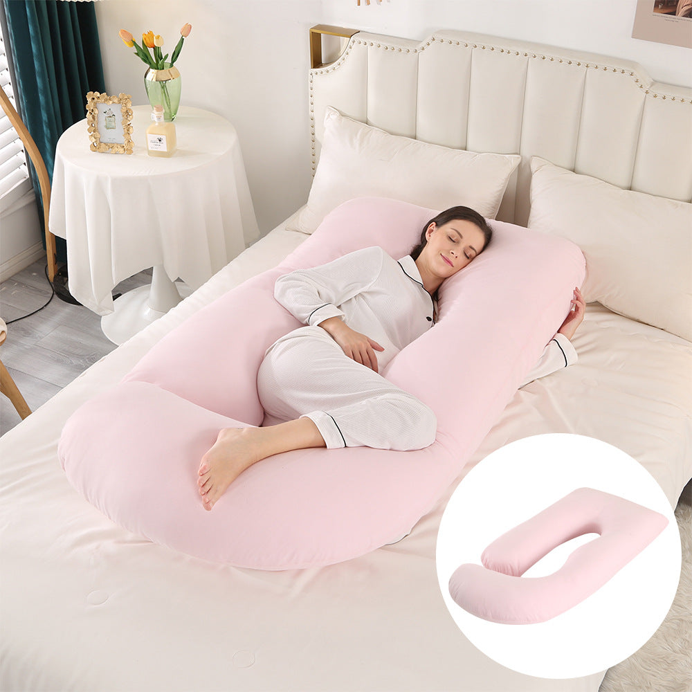 Ergonomic J-Shaped Maternity Pillow for Side Sleeping
