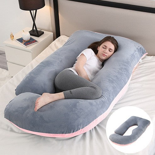 Ergonomic J-Shaped Maternity Pillow for Side Sleeping