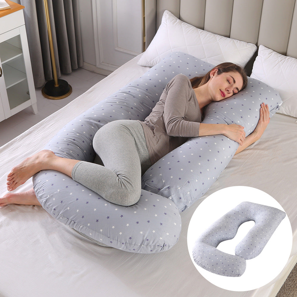 Ergonomic J-Shaped Maternity Pillow for Side Sleeping