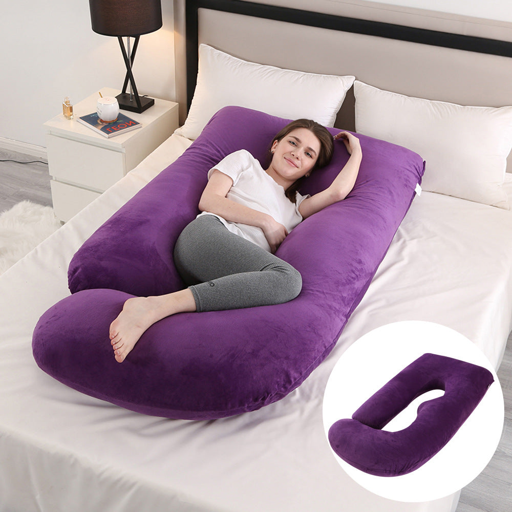 Ergonomic J-Shaped Maternity Pillow for Side Sleeping