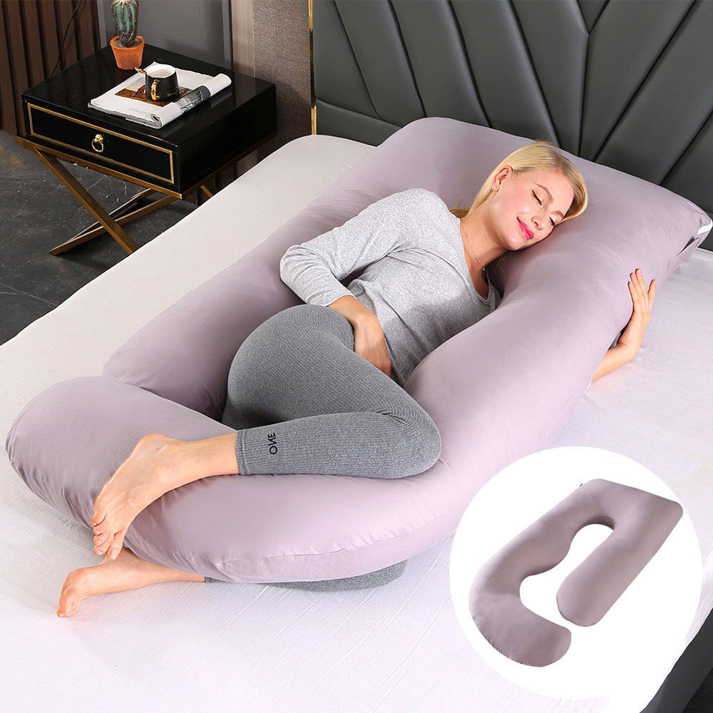 Ergonomic J-Shaped Maternity Pillow for Side Sleeping
