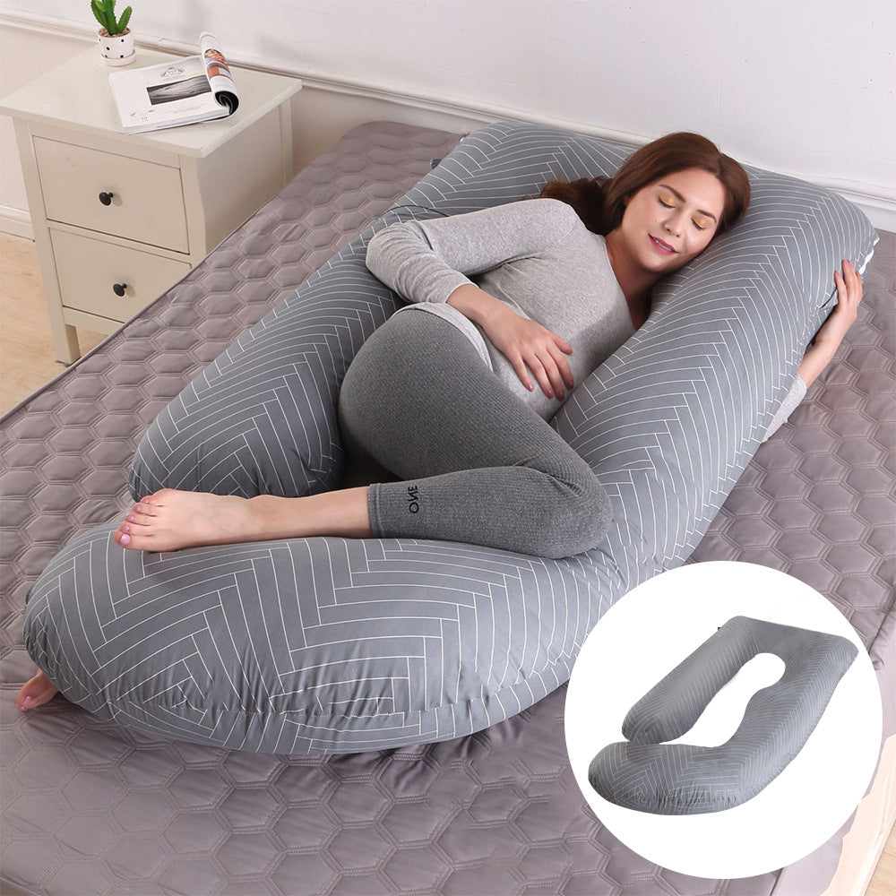 Ergonomic J-Shaped Maternity Pillow for Side Sleeping