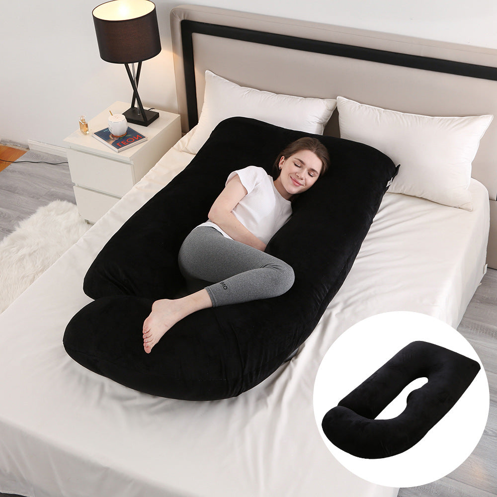 Ergonomic J-Shaped Maternity Pillow for Side Sleeping