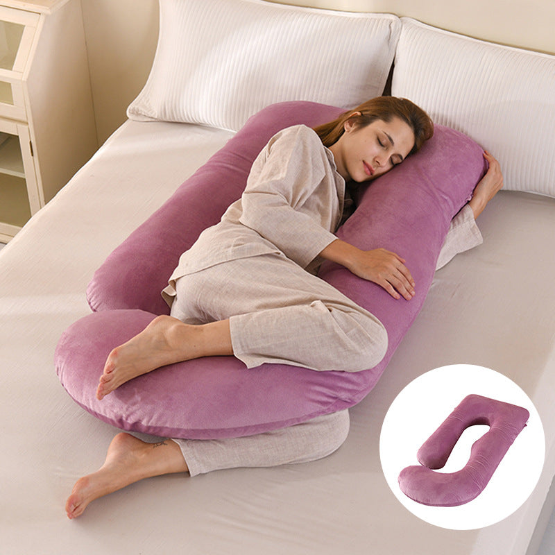 Ergonomic J-Shaped Maternity Pillow for Side Sleeping