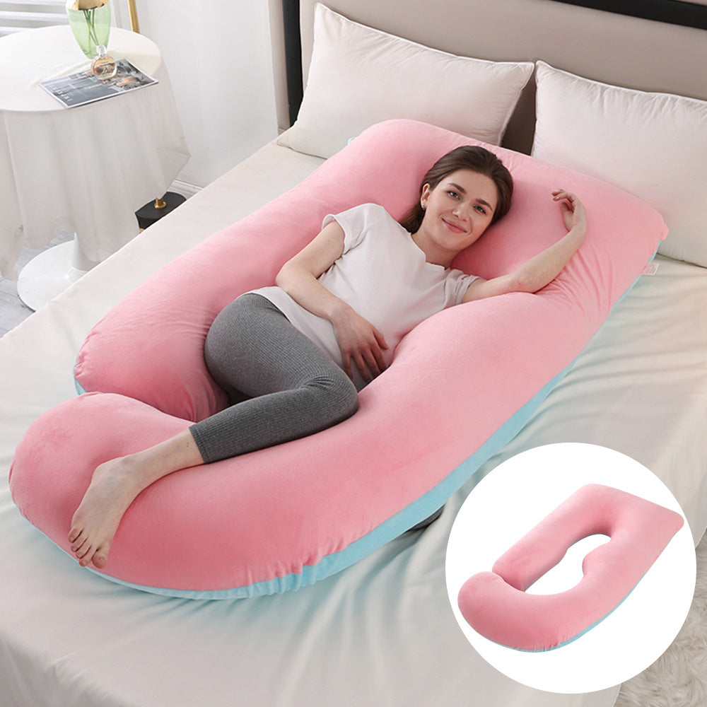 Ergonomic J-Shaped Maternity Pillow for Side Sleeping