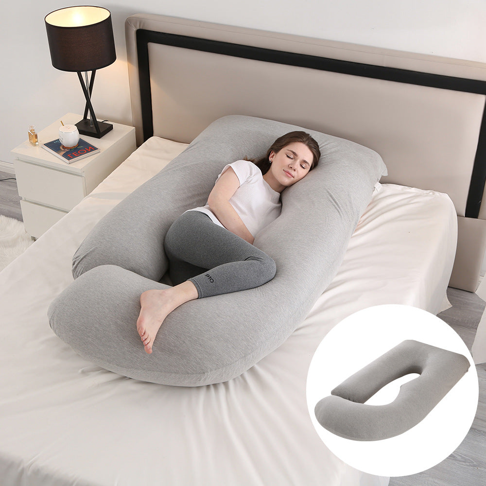 Ergonomic J-Shaped Maternity Pillow for Side Sleeping