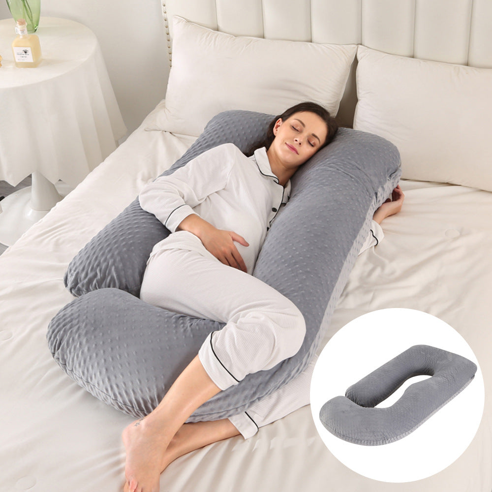 Ergonomic J-Shaped Maternity Pillow for Side Sleeping