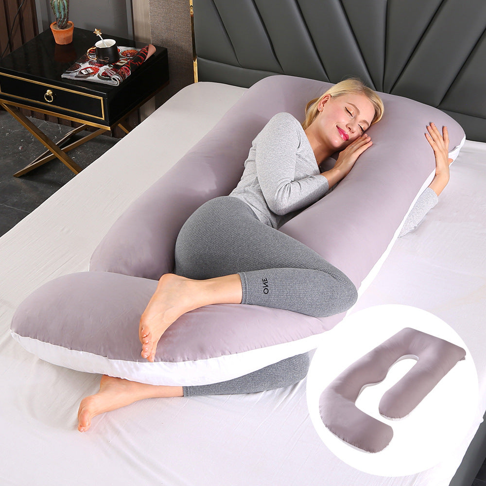 Ergonomic J-Shaped Maternity Pillow for Side Sleeping