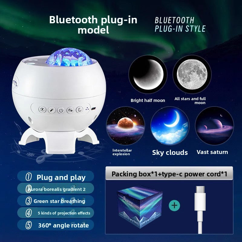 Northern lights star projection lamp night light