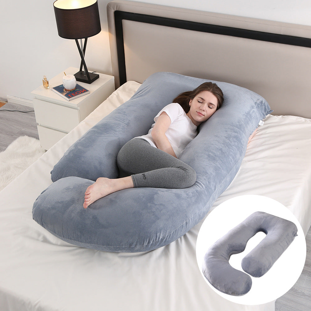 Ergonomic J-Shaped Maternity Pillow for Side Sleeping