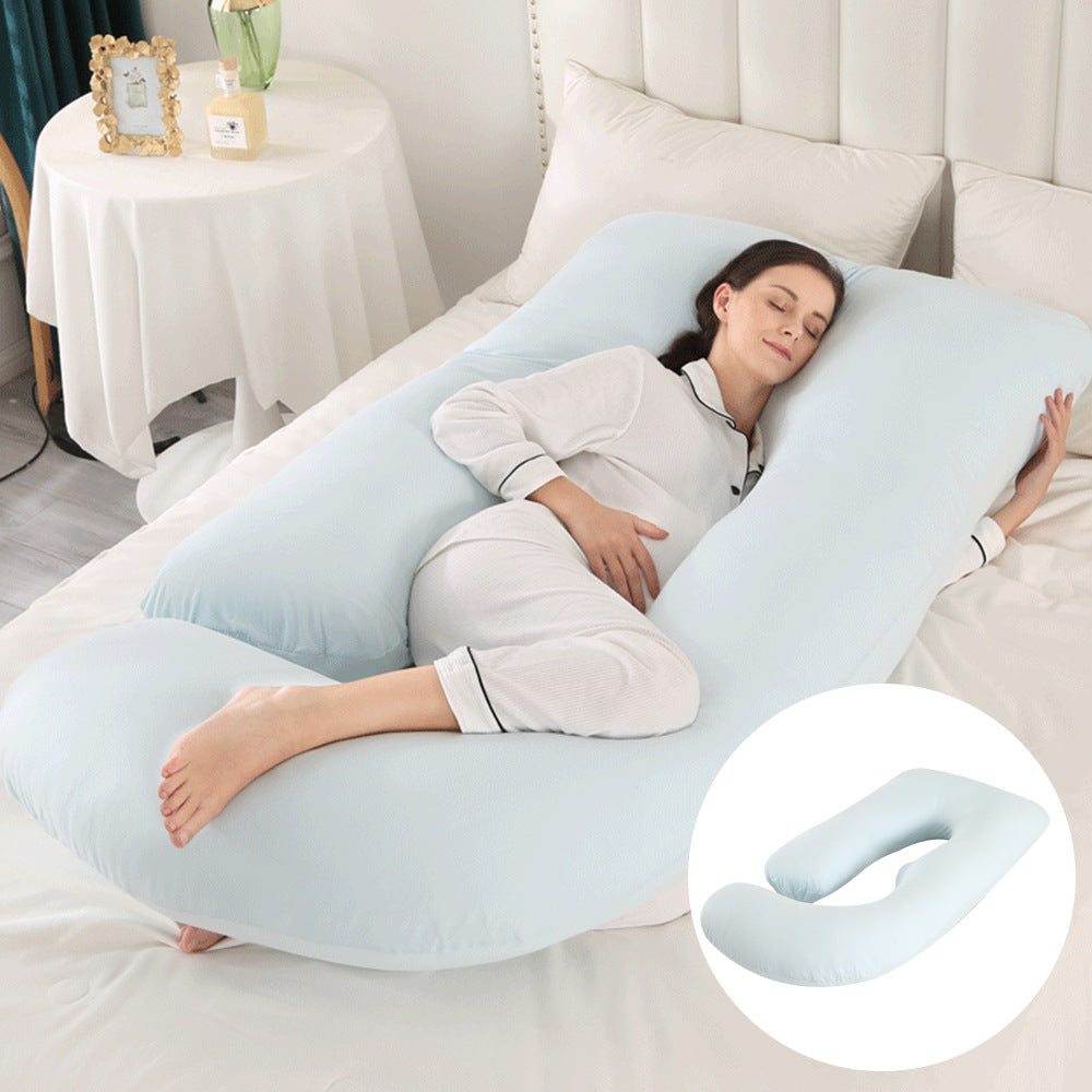 Ergonomic J-Shaped Maternity Pillow for Side Sleeping