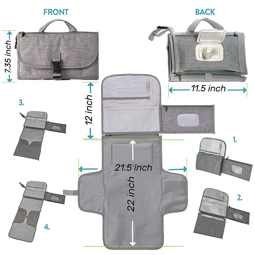 Multi-functional baby diaper changing bag storage