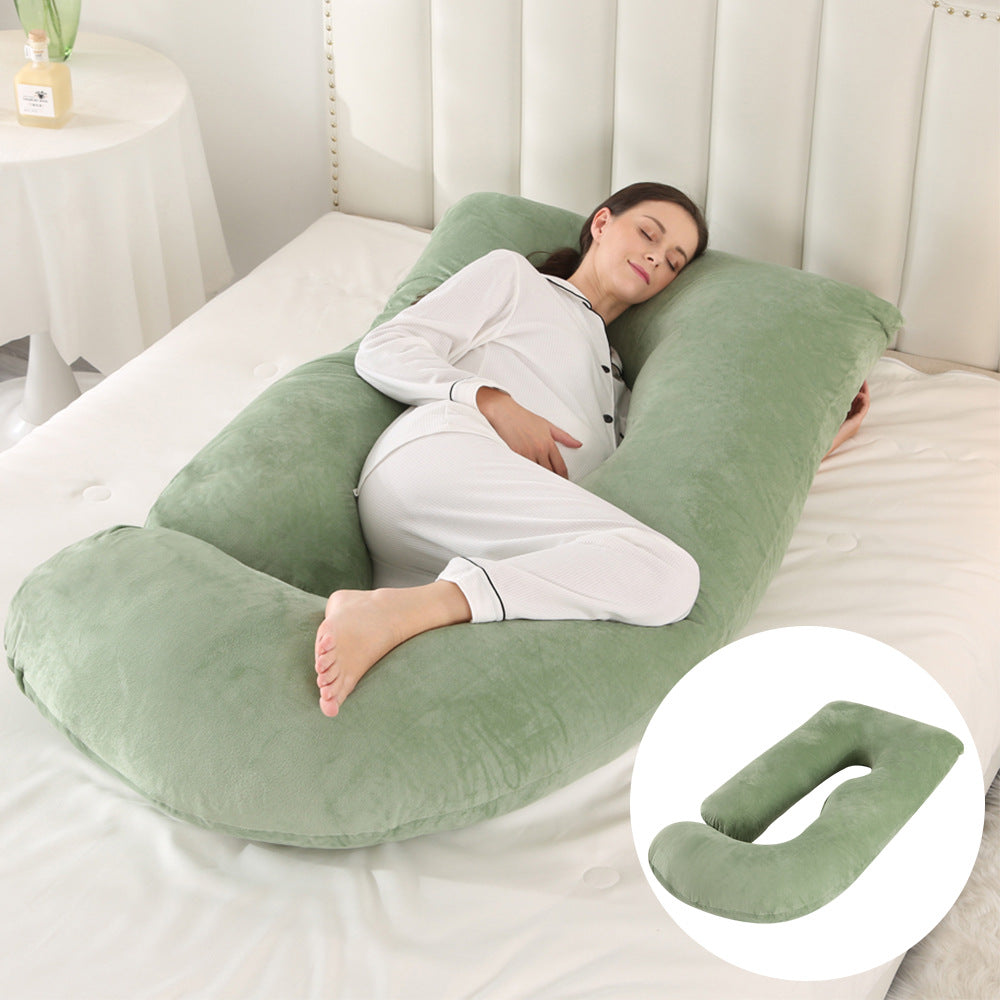 Ergonomic J-Shaped Maternity Pillow for Side Sleeping