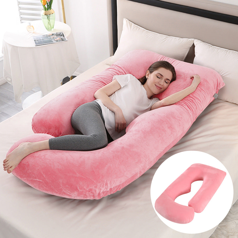Ergonomic J-Shaped Maternity Pillow for Side Sleeping
